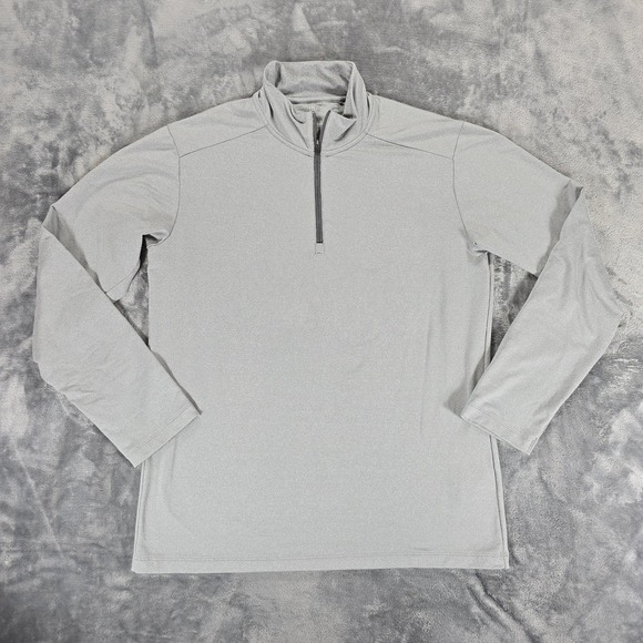 Uniqlo 1/4 Zip Pullover Mens XL Gray Lightweight Stretch Performance Training - Picture 1 of 8